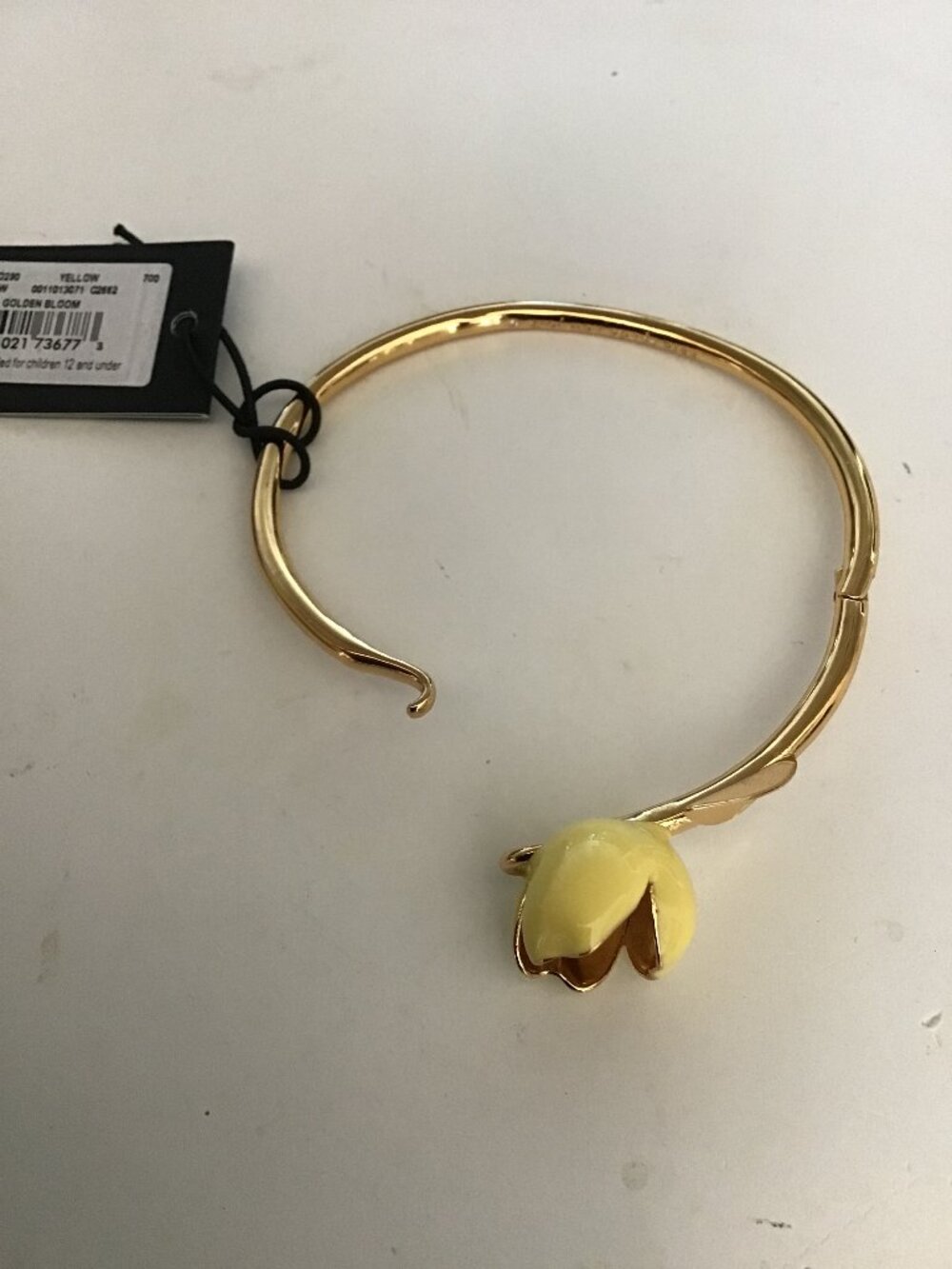 Kate Spade New Yellow Flower Hinged Cuff Bracelet